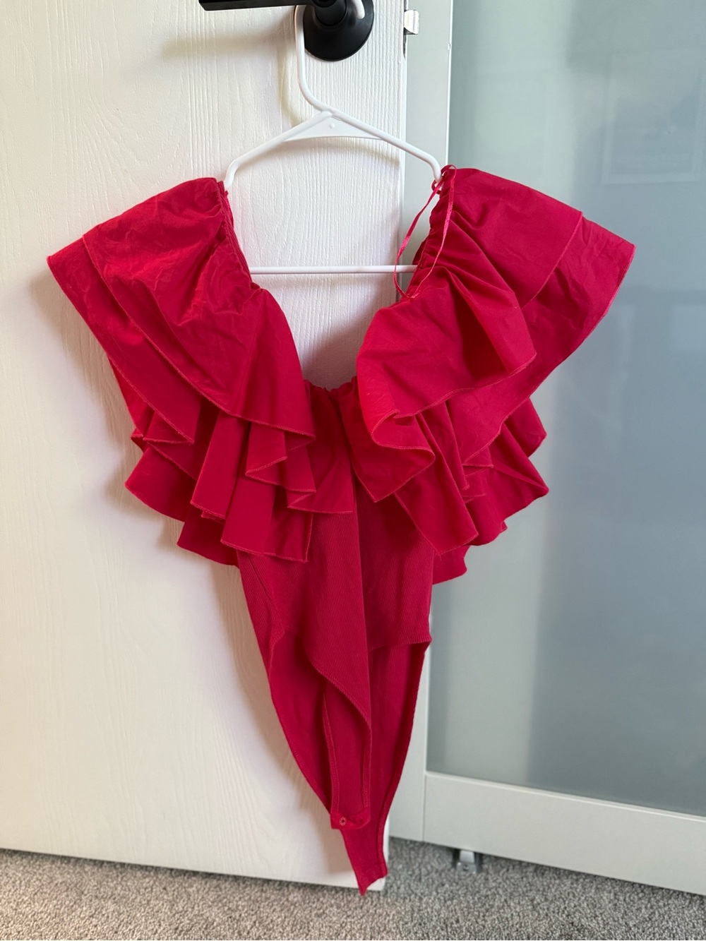 Women’s Ruffle bodysuit -Fuchsia Pink